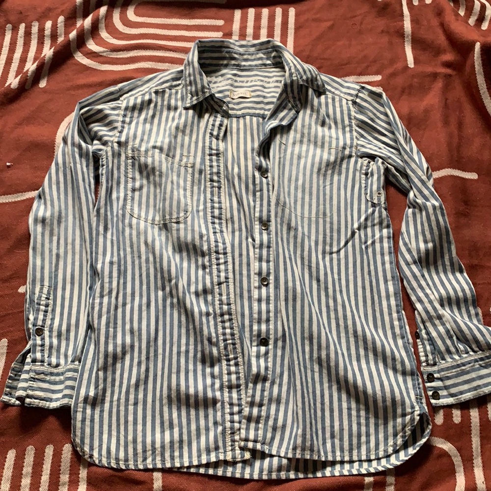 Madewell Striped Denim Button Down Shirt
